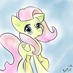 Size: 1000x1000 | Tagged: safe, artist:asterismo, artist:luxei, imported from derpibooru, fluttershy, pegasus, pony, female, solo