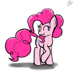 Size: 1280x1280 | Tagged: safe, artist:genericmlp, imported from derpibooru, pinkie pie, pony, :3, simple background, solo, white background