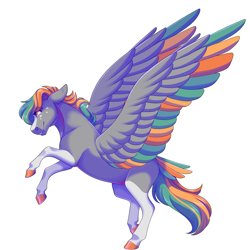 Size: 2500x2500 | Tagged: safe, artist:uunicornicc, imported from derpibooru, oc, oc only, pegasus, pony, colored wings, high res, male, multicolored wings, simple background, solo, stallion, white background, wings
