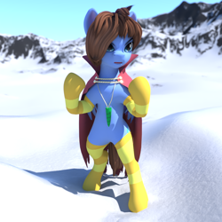 Size: 1000x1000 | Tagged: safe, artist:snecy, imported from derpibooru, oc, oc only, oc:bizarre song, earth pony, pony, 3d, bipedal, clothes, male, socks, solo