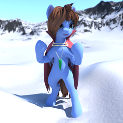 Size: 1000x1000 | Tagged: safe, alternate version, artist:snecy, imported from derpibooru, oc, oc only, oc:bizarre song, earth pony, pony, 3d, bipedal, male, solo