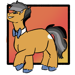 Size: 1063x1063 | Tagged: safe, artist:polyquestria, imported from derpibooru, quibble pants, earth pony, pony, looking up, male, smiling, solo