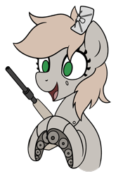 Size: 1101x1487 | Tagged: safe, artist:superderpybot, imported from ponybooru, oc, oc only, original species, pony, tank pony, anti-aircraft gun, bust, happy, otomatic, ponified, ponified vehicle, radar, simple background, transparent background