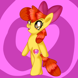 Size: 1024x1024 | Tagged: safe, artist:doraeartdreams-aspy, imported from derpibooru, apple bloom, earth pony, pony, bipedal, female, filly, solo