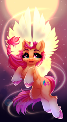 Size: 700x1278 | Tagged: safe, artist:cabbage-arts, imported from derpibooru, sunny starscout, alicorn, pony, spoiler:my little pony: a new generation, alicornified, artificial horn, artificial wings, augmented, cute, female, g5, horn, magic, magic horn, magic wings, mare, markings, my little pony: a new generation, open mouth, race swap, solo, sunnybetes, sunnycorn, unshorn fetlocks, wings