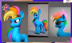 Size: 942x560 | Tagged: safe, imported from derpibooru, rainbow dash, pony, 3d, g5, g5 concept leaks, goggles, jewelry, missing cutie mark, rainbow dash (g5 concept leak), solo, tiara, wingless