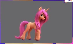 Size: 915x548 | Tagged: safe, imported from derpibooru, fluttershy, pony, unicorn, 3d, fluttershy (g5 concept leak), g5, g5 concept leaks, solo, unicorn fluttershy