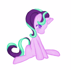 Size: 1600x1600 | Tagged: safe, alternate version, artist:cutegargoyle, imported from derpibooru, starlight glimmer, pony, unicorn, female, mare, simple background, sitting, smiling, solo, white background