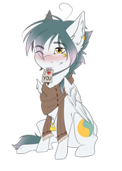 Size: 2310x3245 | Tagged: safe, artist:lunciakkk, imported from derpibooru, oc, oc only, oc:cynamonek, pony, clothes, commission, ear fluff, high res, scarf, simple background, solo, transparent background