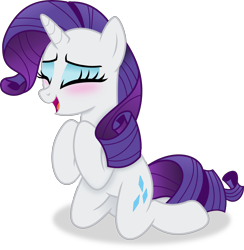 Size: 4685x4798 | Tagged: safe, artist:anime-equestria, imported from derpibooru, rarity, pony, unicorn, absurd resolution, blushing, cute, eyes closed, eyeshadow, female, happy, horn, kneeling, makeup, mare, raribetes, simple background, solo, transparent background, vector