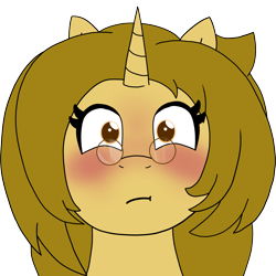 Size: 3181x3185 | Tagged: safe, artist:eminent entropy, imported from derpibooru, oc, oc only, oc:beige, pony, unicorn, blushing, emote, emotes, emoticon, flustered, glasses, high res, horn, simple background, solo, transparent background, unicorn oc