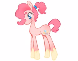 Size: 2048x1600 | Tagged: safe, artist:cutegargoyle, imported from derpibooru, part of a set, pinkie pie, earth pony, pony, alternate hairstyle, colored hooves, freckles, ponytail, redesign, simple background, solo, white background