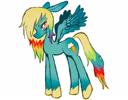 Size: 2048x1600 | Tagged: safe, artist:cutegargoyle, imported from derpibooru, part of a set, rainbow dash, pegasus, pony, alternate hairstyle, colored hooves, redesign, simple background, solo, white background