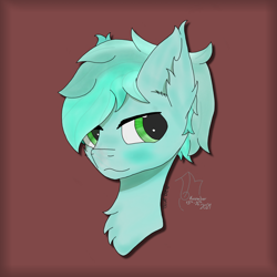 Size: 2048x2048 | Tagged: safe, artist:toli mintdrop, imported from derpibooru, oc, oc:blue gear, earth pony, pony, bust, colored, digital art, high res