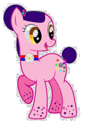 Size: 417x592 | Tagged: safe, artist:decokelow, imported from derpibooru, oc, oc only, oc:mariphi, earth pony, pony, derpibooru community collaboration, 2022 community collab, base used, bun, choker, solo