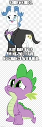 Size: 500x1500 | Tagged: safe, imported from ponybooru, fancypants, spike, dragon, pony, unicorn, implied rarity, male, sad, shipping denied