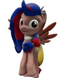 Size: 596x720 | Tagged: safe, artist:topsangtheman, imported from derpibooru, oc, oc only, oc:pearl shine, pegasus, pony, 3d, looking at you, nation ponies, philippines, ponified, simple background, solo, source filmmaker, transparent background
