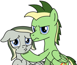 Size: 1115x943 | Tagged: safe, artist:didgereethebrony, artist:katnekobase, imported from derpibooru, oc, oc:boomerang beauty, oc:didgeree, pegasus, pony, angry, base used, death stare, sad, siblings, simple background, trace, transparent background