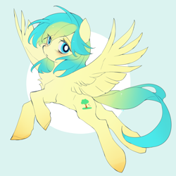 Size: 3500x3500 | Tagged: safe, artist:amo, imported from derpibooru, oc, oc only, oc:nature guard, pegasus, pony, blushing, chest fluff, eyebrows, eyebrows visible through hair, eyelashes, female, flying, high res, looking at you, mare, pegasus oc, simple background, solo, spread wings