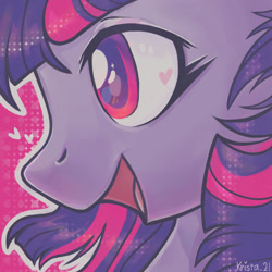 Size: 1280x1280 | Tagged: safe, artist:krista-21, imported from derpibooru, twilight sparkle, alicorn, pony, unicorn, avatar, icon, smiling, solo, twilight sparkle (alicorn)