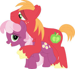 Size: 3546x3263 | Tagged: safe, artist:porygon2z, imported from derpibooru, big macintosh, cheerilee, earth pony, cheerimac, female, high res, male, misleading thumbnail, shipping, simple background, straight, transparent background, unshorn fetlocks