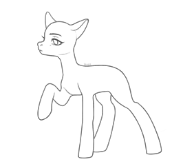 Size: 1031x994 | Tagged: safe, alternate version, artist:klewgcg, imported from derpibooru, oc, oc only, earth pony, pony, bald, base, earth pony oc, lineart, monochrome, raised hoof, simple background, solo, transparent background