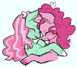 Size: 750x651 | Tagged: safe, artist:spookberry, imported from derpibooru, minty, pinkie pie, earth pony, female, g3, generation leap, lesbian, mintypie, shipping