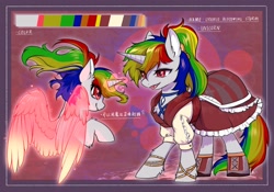 Size: 2048x1431 | Tagged: safe, artist:swaybat, imported from derpibooru, oc, oc only, pony, unicorn, artificial wings, augmented, magic, magic wings, reference sheet, solo, wings