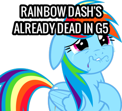 Size: 1600x1461 | Tagged: safe, edit, edited screencap, imported from ponybooru, screencap, rainbow dash, crying, g5, implied death, mortality blues, sad, solo