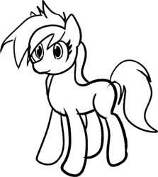 Size: 362x406 | Tagged: safe, artist:haie, imported from ponybooru, pony, female, lineart, mare, simple background, solo, solo female, white background