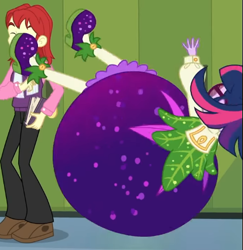 Size: 493x508 | Tagged: safe, imported from derpibooru, screencap, nolan north, sci-twi, twilight sparkle, equestria girls, equestria girls series, holidays unwrapped, spoiler:eqg series (season 2), cornucopia costumes, cropped, o come all ye squashful