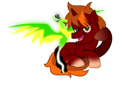 Size: 9565x7070 | Tagged: safe, artist:lincolnbrewsterfan, derpibooru exclusive, imported from derpibooru, oc, oc:fireblaze sunset, oc:sulfurous, balefire phoenix, phoenix, unicorn, derpibooru community collaboration, .svg available, 2022 community collab, absurd resolution, blank flank, determined, determined face, determined look, determined smile, duo, gesture, glowing, gradient hooves, horn, lying, lying down, male, pet, phoenix oc, prone, raised hoof, simple background, skunk stripe, spread wings, stallion, stallion oc, sulfnix, svg, tail, transparent background, two toned mane, two toned tail, unicorn oc, vector, wings