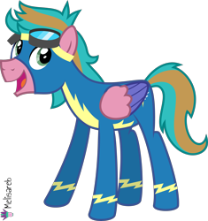 Size: 4000x4249 | Tagged: safe, artist:melisareb, imported from derpibooru, oc, oc only, oc:jet raise, pegasus, pony, .svg available, absurd resolution, clothes, male, open mouth, simple background, solo, stallion, transparent background, uniform, vector, wonderbolts uniform