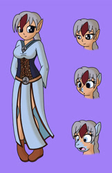 Size: 1528x2356 | Tagged: safe, artist:sin-r, imported from derpibooru, oc, oc only, oc:gwae, elf, human, elf ears, female, human to pony, open mouth, solo, transformation, transformation sequence