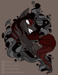 Size: 1280x1660 | Tagged: safe, artist:hilloty, imported from derpibooru, oc, oc only, pony, commission, dark, evil, solo