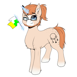 Size: 1200x1200 | Tagged: safe, artist:lunciakkk, imported from derpibooru, oc, oc only, oc:mckeypl, pony, unicorn, derpibooru community collaboration, 2022 community collab, beard, butt freckles, commission, facial hair, freckles, glasses, male, simple background, solo, transparent background