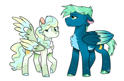 Size: 2615x1728 | Tagged: safe, artist:moccabliss, imported from derpibooru, sky stinger, vapor trail, oc, pegasus, pony, colored wings, multicolored wings, scar, simple background, transparent background, wings