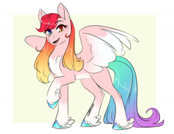 Size: 1280x982 | Tagged: safe, artist:cosmalumi, imported from derpibooru, oc, oc only, pegasus, pony, heterochromia, solo