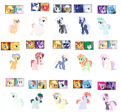 Size: 2698x2506 | Tagged: safe, artist:tragedy-kaz, imported from derpibooru, applejack, big macintosh, coloratura, flash sentry, pinkie pie, princess celestia, shining armor, starlight glimmer, sunburst, sunset shimmer, trixie, twilight sparkle, wallflower blush, oc, alicorn, earth pony, pegasus, pony, base used, female, high res, magical gay spawn, magical lesbian spawn, male, mare, offspring, parent:applejack, parent:big macintosh, parent:coloratura, parent:daring do, parent:flash sentry, parent:fluttershy, parent:oc:silverlay, parent:pinkie pie, parent:princess celestia, parent:rainbow dash, parent:rarity, parent:shining armor, parent:starlight glimmer, parent:sunburst, parent:sunset shimmer, parent:trixie, parent:twilight sparkle, parent:wallflower blush, parents:applelestia, parents:canon x oc, parents:daringdash, parents:flashburst, parents:flutterlestia, parents:rarijack, parents:shimmerglimmer, parents:shiningmac, parents:silverjack, parents:startrix, parents:trixburst, parents:twinkie, parents:wallset, screencap reference, simple background, stallion, transparent background, twilight sparkle (alicorn)