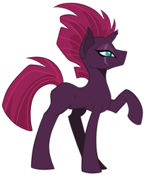 Size: 785x947 | Tagged: safe, artist:tragedy-kaz, imported from derpibooru, tempest shadow, pony, unicorn, broken horn, eye scar, female, horn, mare, raised hoof, scar, simple background, smiling, solo, transparent background