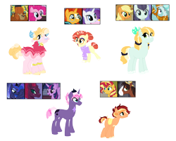 Size: 2000x1610 | Tagged: safe, artist:tragedy-kaz, imported from derpibooru, applejack, coloratura, pinkie pie, prince rutherford, princess luna, rarity, rockhoof, sunburst, sunset shimmer, trouble shoes, oc, hybrid, pony, yak, base used, interspecies offspring, magical lesbian spawn, magical threesome spawn, multiple parents, offspring, parent:applejack, parent:coloratura, parent:pinkie pie, parent:prince rutherford, parent:princess luna, parent:rarity, parent:rockhoof, parent:sunburst, parent:sunset shimmer, parent:tempest shadow, parent:trouble shoes, parent:twilight sparkle, parents:pinkieford, parents:rarajack, parents:rariburst, screencap reference, simple background, transparent background, unshorn fetlocks