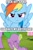 Size: 500x768 | Tagged: safe, imported from ponybooru, rainbow dash, spike, dragon, pegasus, pony, it ain't easy being breezies, abuse, angry, crying, female, implied shipping, implied soarin', implied soarindash, implied straight, male, op isn't even trying anymore, shipping denied, spikeabuse, teary eyes, vulgar
