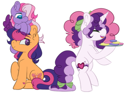 Size: 1280x925 | Tagged: safe, artist:nakkry, imported from derpibooru, scootaloo, starsong, sweetie belle (g3), pony, g3, g3 to g4, generation leap, simple background, transparent background