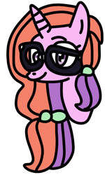 Size: 600x1000 | Tagged: safe, artist:jadeharmony, imported from derpibooru, oc, oc only, oc:chemical sunshine, alicorn, pony, icey-verse, alicorn oc, female, glasses, horn, magical lesbian spawn, mare, offspring, parent:luster dawn, parent:potion nova, parents:lusternova, simple background, solo, transparent background, wings