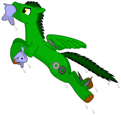 Size: 2460x2327 | Tagged: safe, artist:guardian talon, derpibooru exclusive, imported from derpibooru, oc, oc only, fish, original species, pony, derpibooru community collaboration, 2022 community collab, flying, high res, male, simple background, solo, stallion, talons, transparent background, unshorn fetlocks, water drops