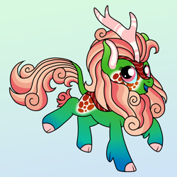 Size: 3500x3500 | Tagged: safe, artist:queenderpyturtle, imported from derpibooru, oc, oc only, kirin, female, gradient background, high res, kirin oc, solo