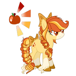 Size: 2600x2600 | Tagged: safe, artist:just-silvushka, imported from derpibooru, oc, oc only, earth pony, pony, base used, bow, braid, braided tail, earth pony oc, eyelashes, female, hair bow, high res, hoof fluff, mare, messy mane, offspring, parent:applejack, parent:sunburst, parents:appleburst, simple background, solo, tail, tail bow, transparent background