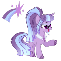 Size: 1782x1802 | Tagged: safe, artist:just-silvushka, imported from derpibooru, oc, oc only, pony, unicorn, base used, eyelashes, female, glasses, hoof polish, horn, magical lesbian spawn, mare, offspring, parent:trixie, parent:twilight sparkle, parents:twixie, raised hoof, simple background, smiling, solo, transparent background, unicorn oc