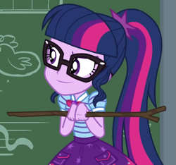 Size: 643x601 | Tagged: safe, imported from derpibooru, screencap, sci-twi, twilight sparkle, equestria girls, equestria girls series, holidays unwrapped, spoiler:eqg series (season 2), cropped, solo, the cider louse fools