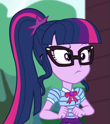 Size: 497x558 | Tagged: safe, imported from derpibooru, screencap, sci-twi, twilight sparkle, equestria girls, equestria girls series, holidays unwrapped, spoiler:eqg series (season 2), cropped, solo, the cider louse fools